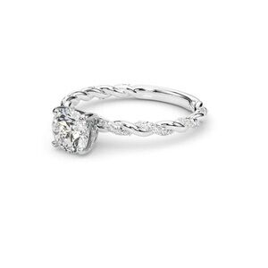 1.08 lab grown Diamond ring with platinum band size 4.25